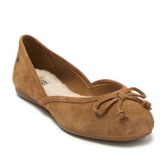 ugg lane genuine shearling lined suede flat